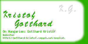kristof gotthard business card